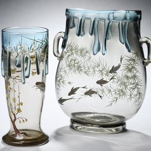 Deux vases en verre de François-Eugène Rousseau Deux vases en verre de François-Eugène Rousseau