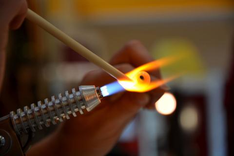 Glass blowing with a torch
