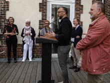 Photo de l'inauguration de l'exposition Josepha Gasch-Muche - Lumière, Conches 2024